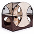 Pet Life ® 'Kitty-Play' Collapsible Travel Interactive Kitty Cat Tree Maze House Lounger Tunnel Lounge Khaki, Brown