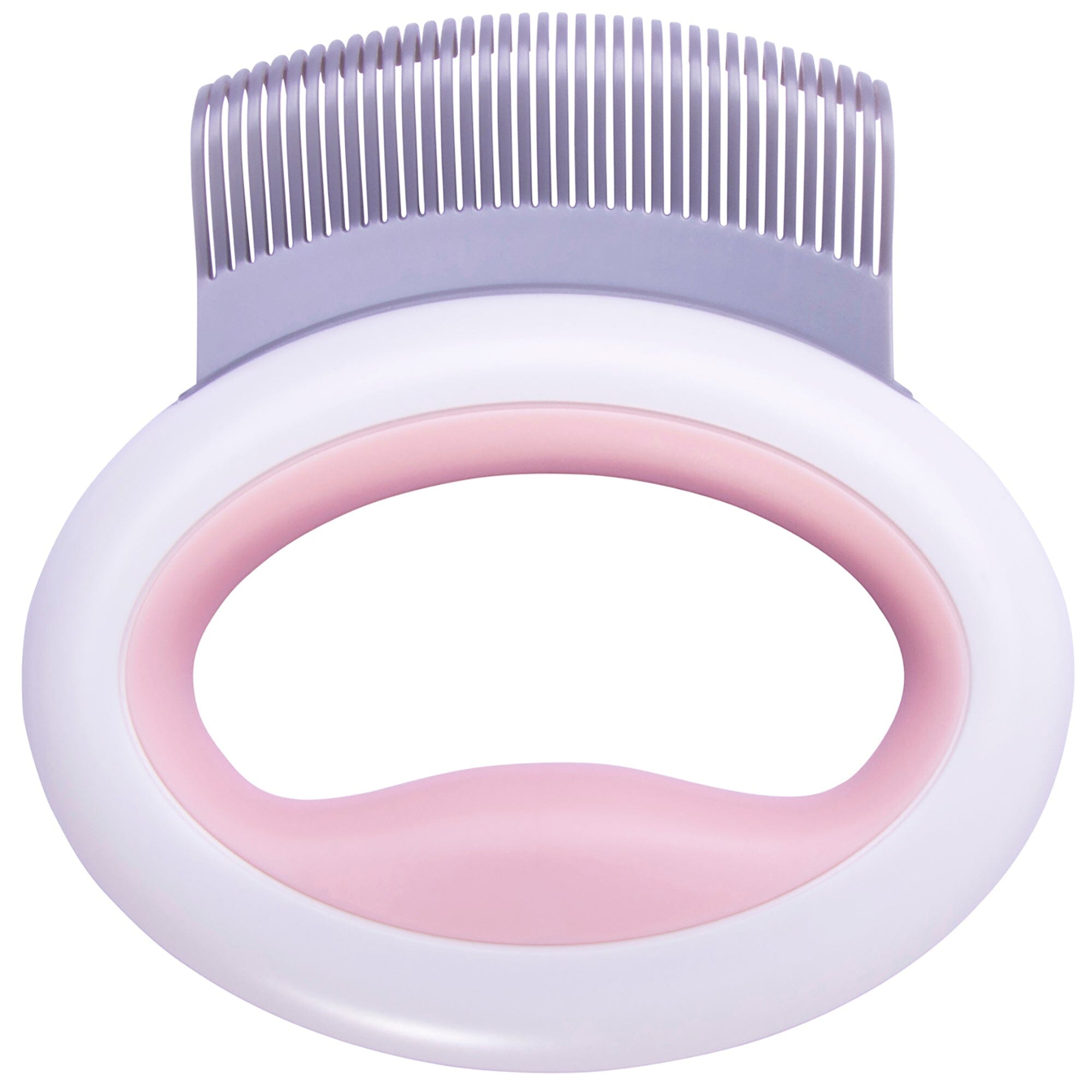 Pet Life ® 'Knuckler' Handheld Travel Flexible Grooming Pet Rake Comb Pink