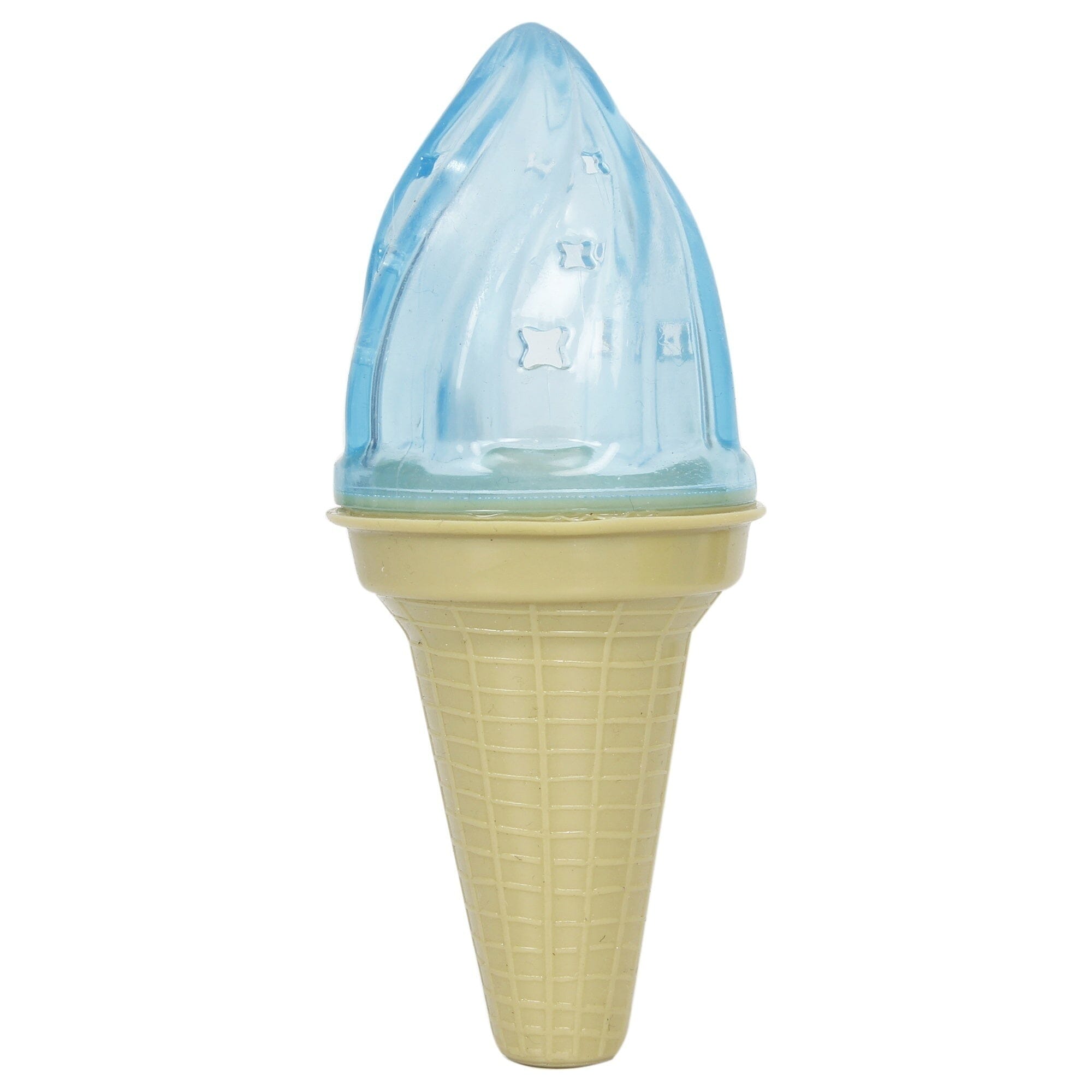 Pet Life ® 'Lick & Gnaw' Ice Cream Cone Freezable and Chewable Tossing Waterproof Floating Pet Dog Toy w/ Insertable Treat pocket Blue