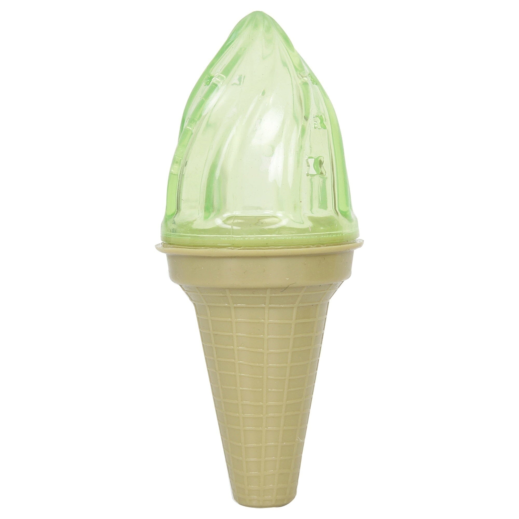 Pet Life ® 'Lick & Gnaw' Ice Cream Cone Freezable and Chewable Tossing Waterproof Floating Pet Dog Toy w/ Insertable Treat pocket Green