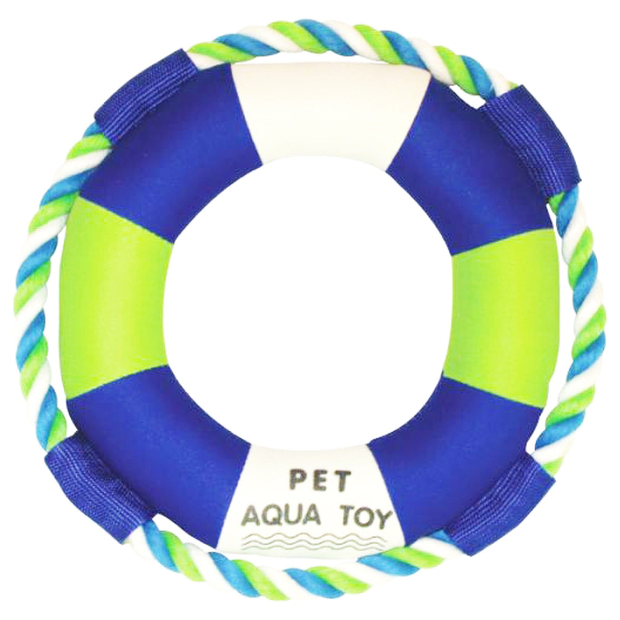 Pet Life ® 'Life Raver' Rounded Squeaking and Jute Rope Floating Dog Toy Default Title