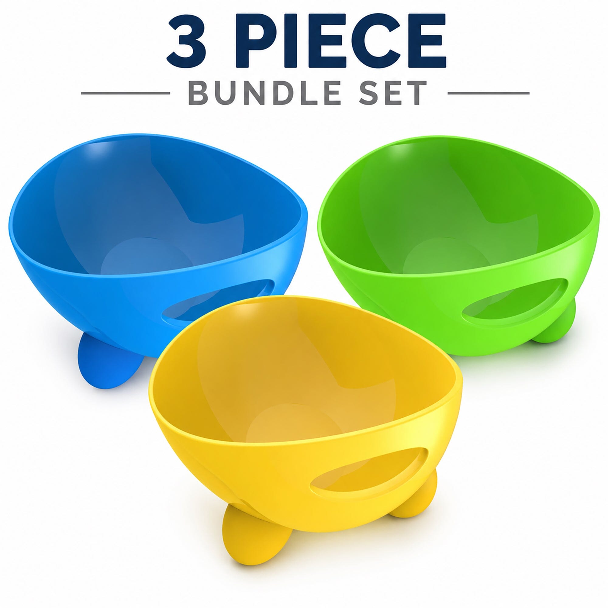 Pet Life ® 'Modero' Dishwasher Safe Antiskid Rasied Modern Tilted Whisker Friendly Dog and Cat Bowl with Carrying Handle on The Pet Bowl - 3 Pack Default Title