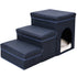 Pet Life ® “Nest Step” Collapsible Travel Pet Stairs with Hideout Default Title