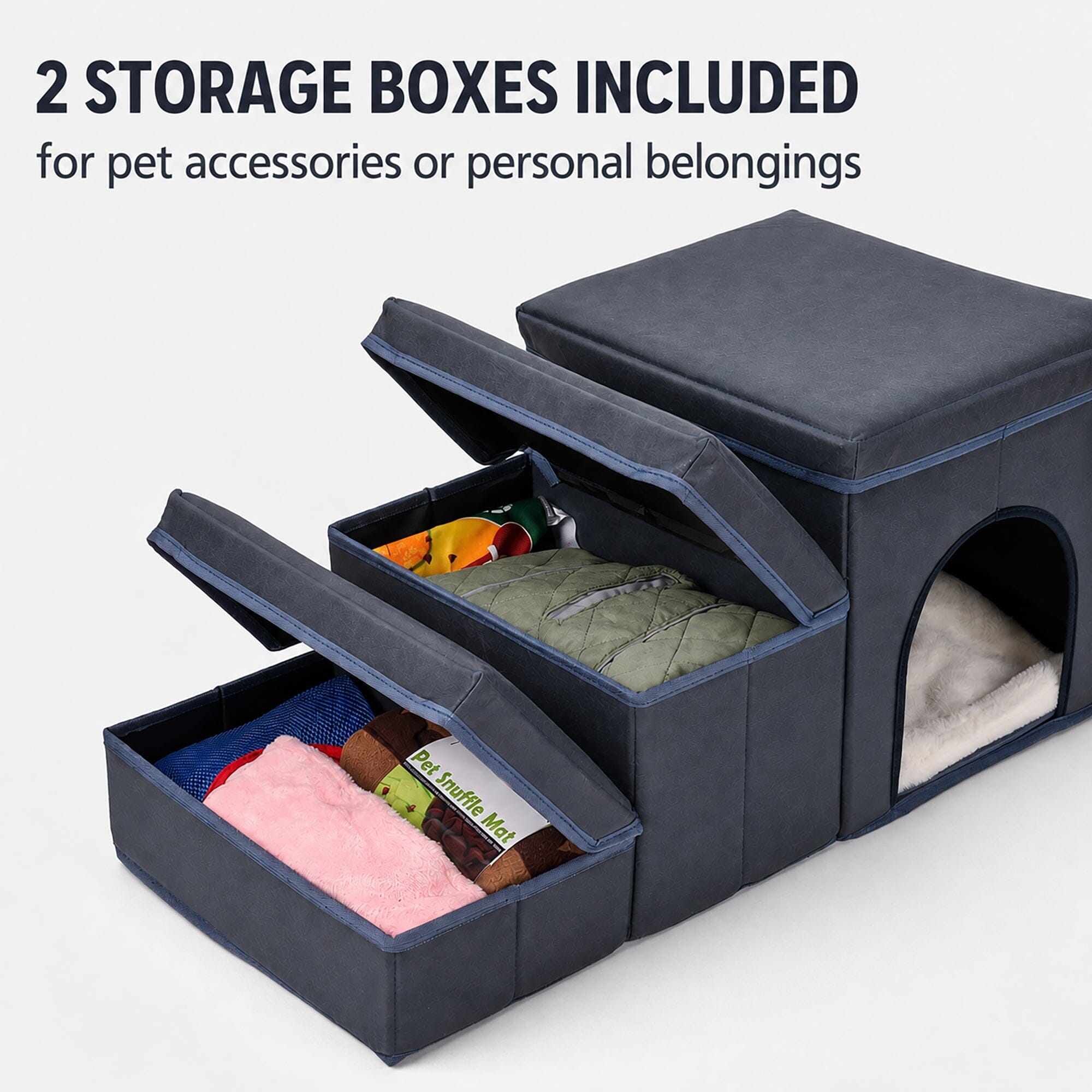 Pet Life ® “Nest Step” Collapsible Travel Pet Stairs with Hideout