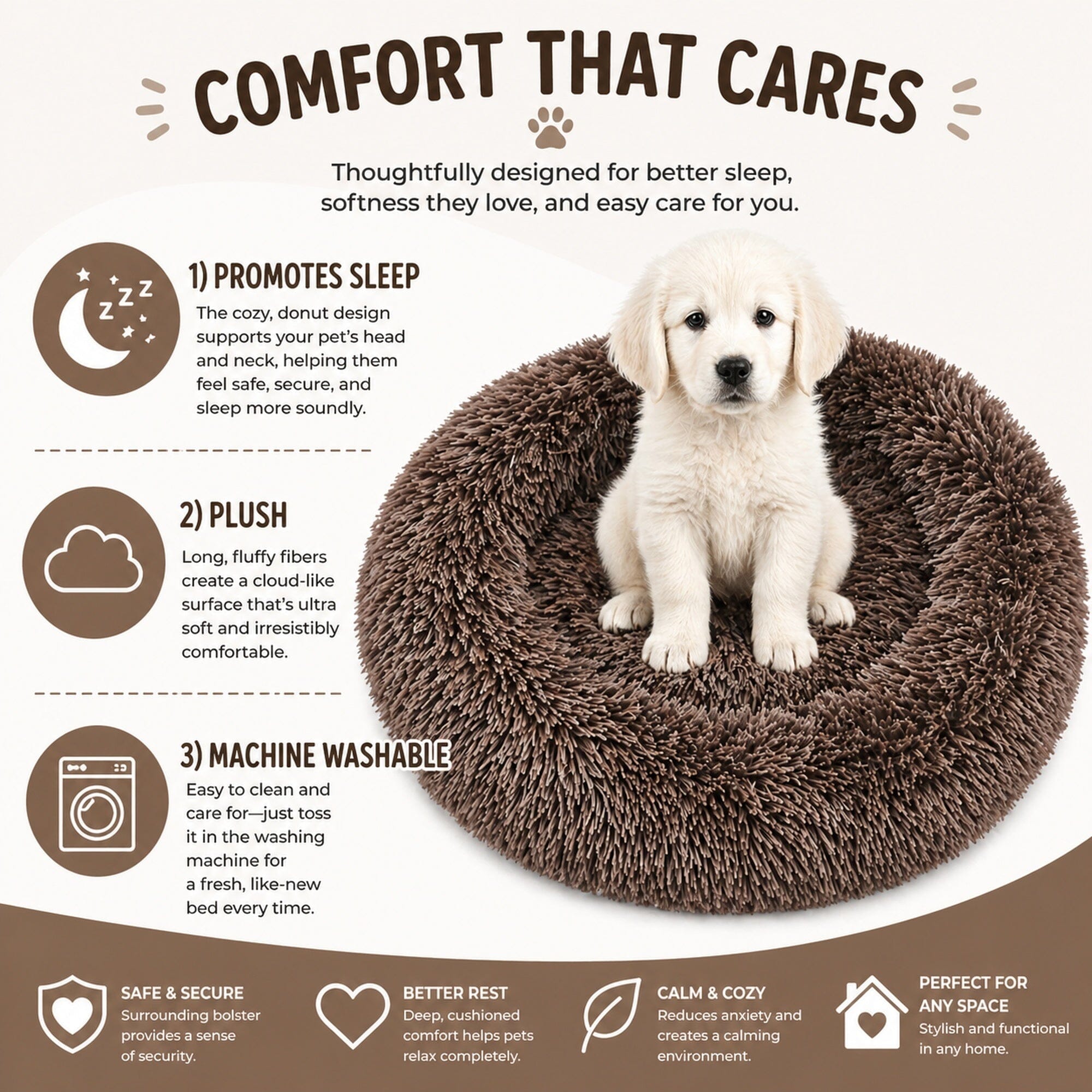 Pet Life ® 'Nestler' High-Grade Plush and Soft Rounded Pet Bed