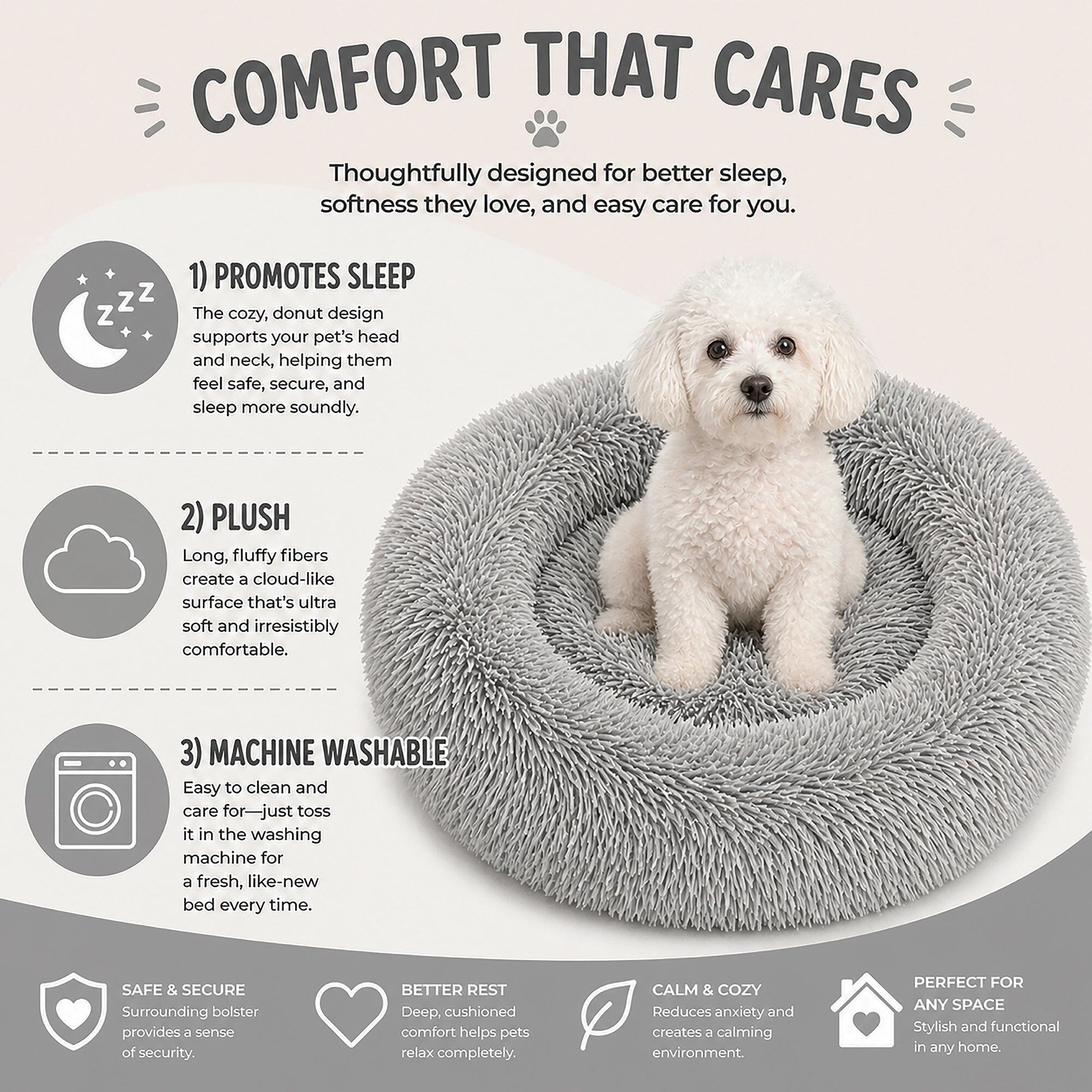 Pet Life ® 'Nestler' High-Grade Plush and Soft Rounded Pet Bed