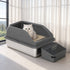 Pet Life ® “Open-Top” Modern Mess-Reducing Stainless Steel Cat Litter Box