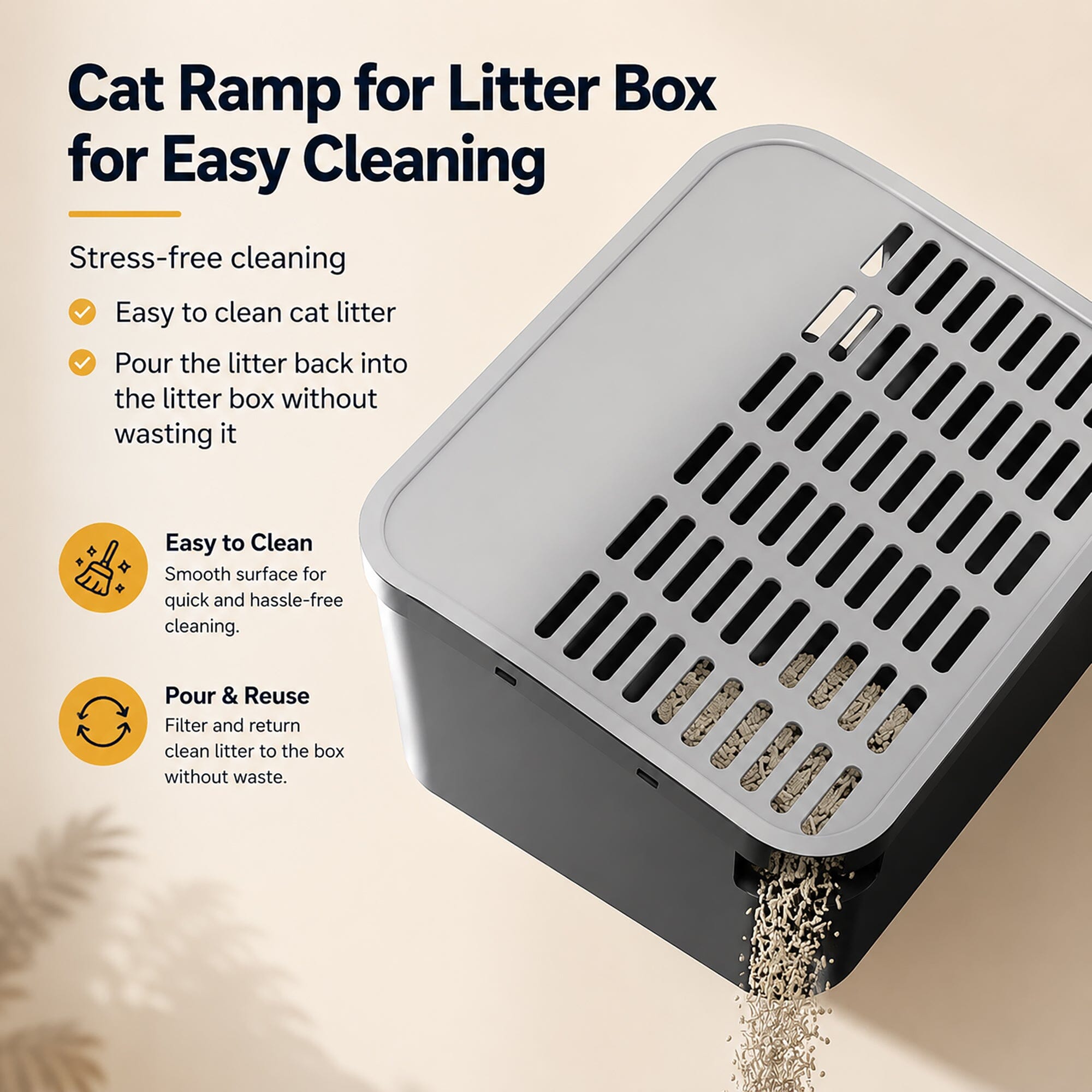 Pet Life ® “Open-Top” Modern Mess-Reducing Stainless Steel Cat Litter Box