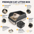 Pet Life ® “Open-Top” Modern Mess-Reducing Stainless Steel Cat Litter Box