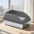 Pet Life ® “Open-Top” Modern Mess-Reducing Stainless Steel Cat Litter Box