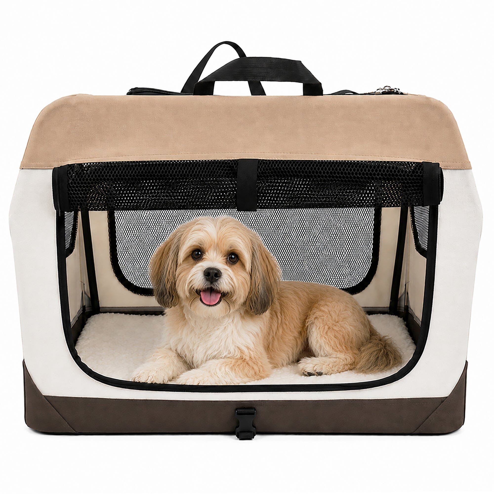 Pet Life ® OpenView Premium Ventilated Collapsible Soft-Sided Travel Pet Crate