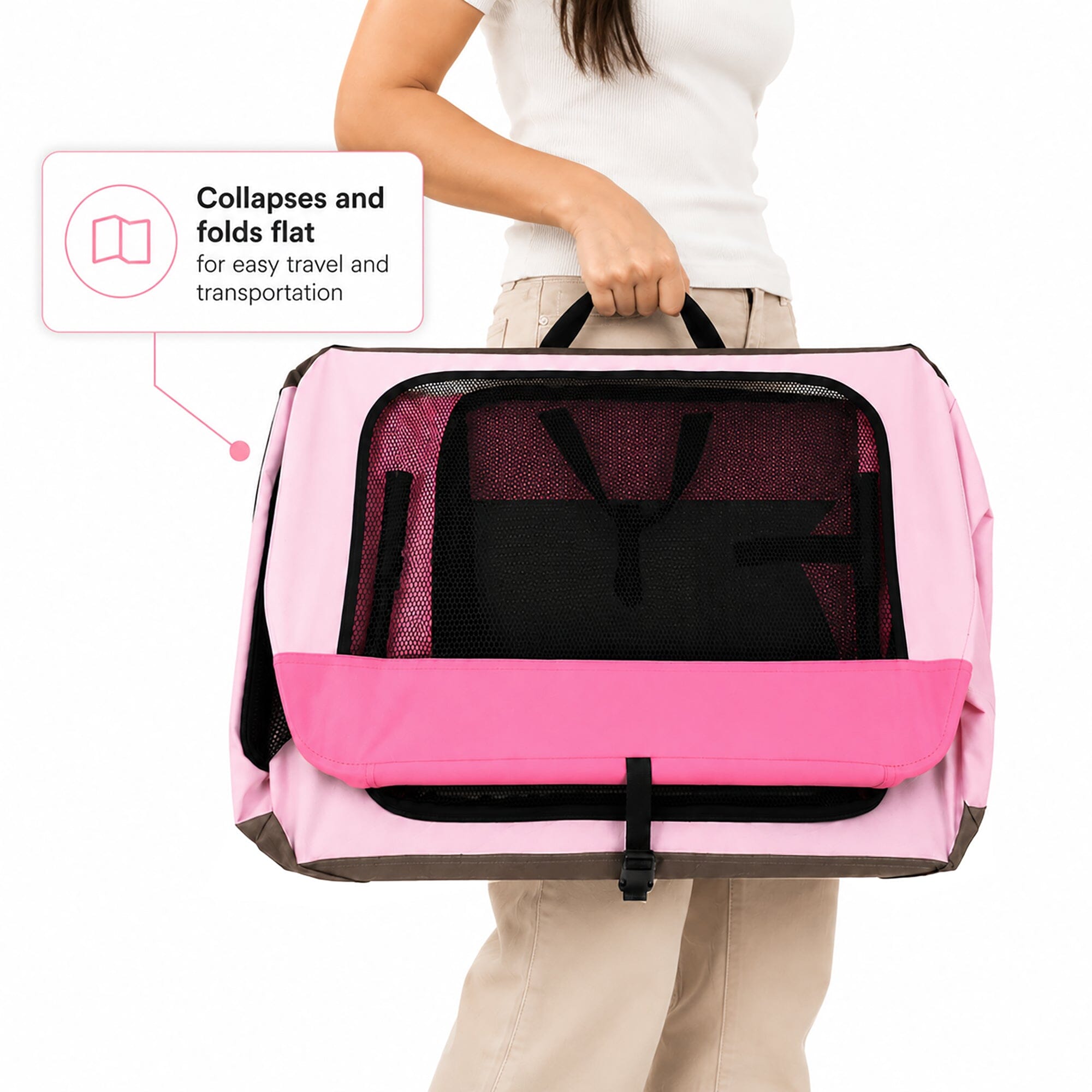 Pet Life ® OpenView Premium Ventilated Collapsible Soft-Sided Travel Pet Crate