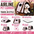 Pet Life ® Paw Patterned Airline Approved Zippered Folding Collapsible Travel Pet Dog Carrier