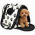 Pet Life ® Paw Patterned Airline Approved Zippered Folding Collapsible Travel Pet Dog Carrier Medium Cream & Black