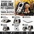 Pet Life ® Paw Patterned Airline Approved Zippered Folding Collapsible Travel Pet Dog Carrier