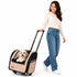 Pet Life ® 'Pawdon Me ' Wheeled Airline Approved Travel Collapsible Pet Dog Carrier