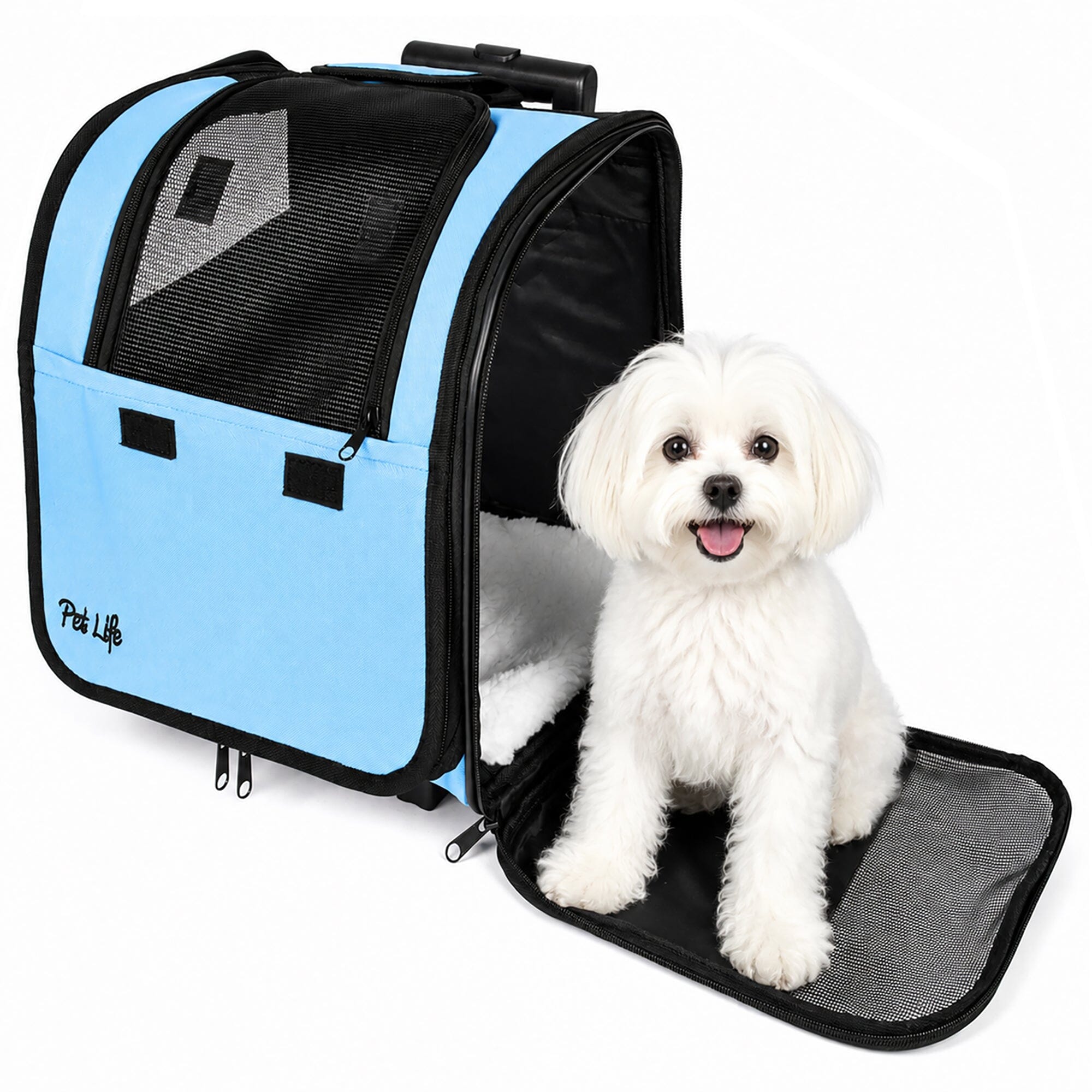 Pet Life ® 'Pawdon Me ' Wheeled Airline Approved Travel Collapsible Pet Dog Carrier