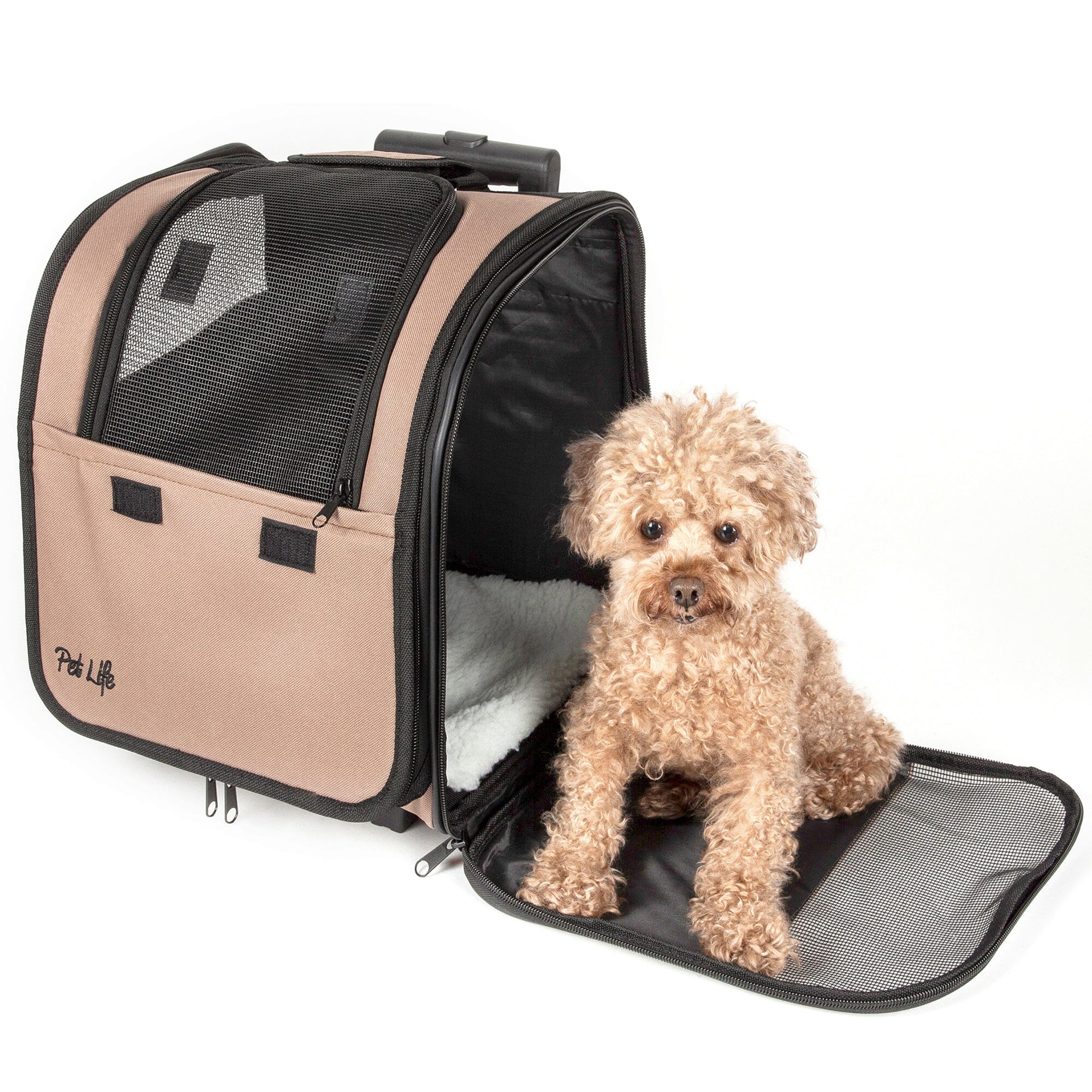 Pet Life ® 'Pawdon Me ' Wheeled Airline Approved Travel Collapsible Pet Dog Carrier