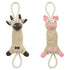 Pet Life ® 'Plush Cow' Natural Jute Rope and Squeak Tugging Plush Dog Toy