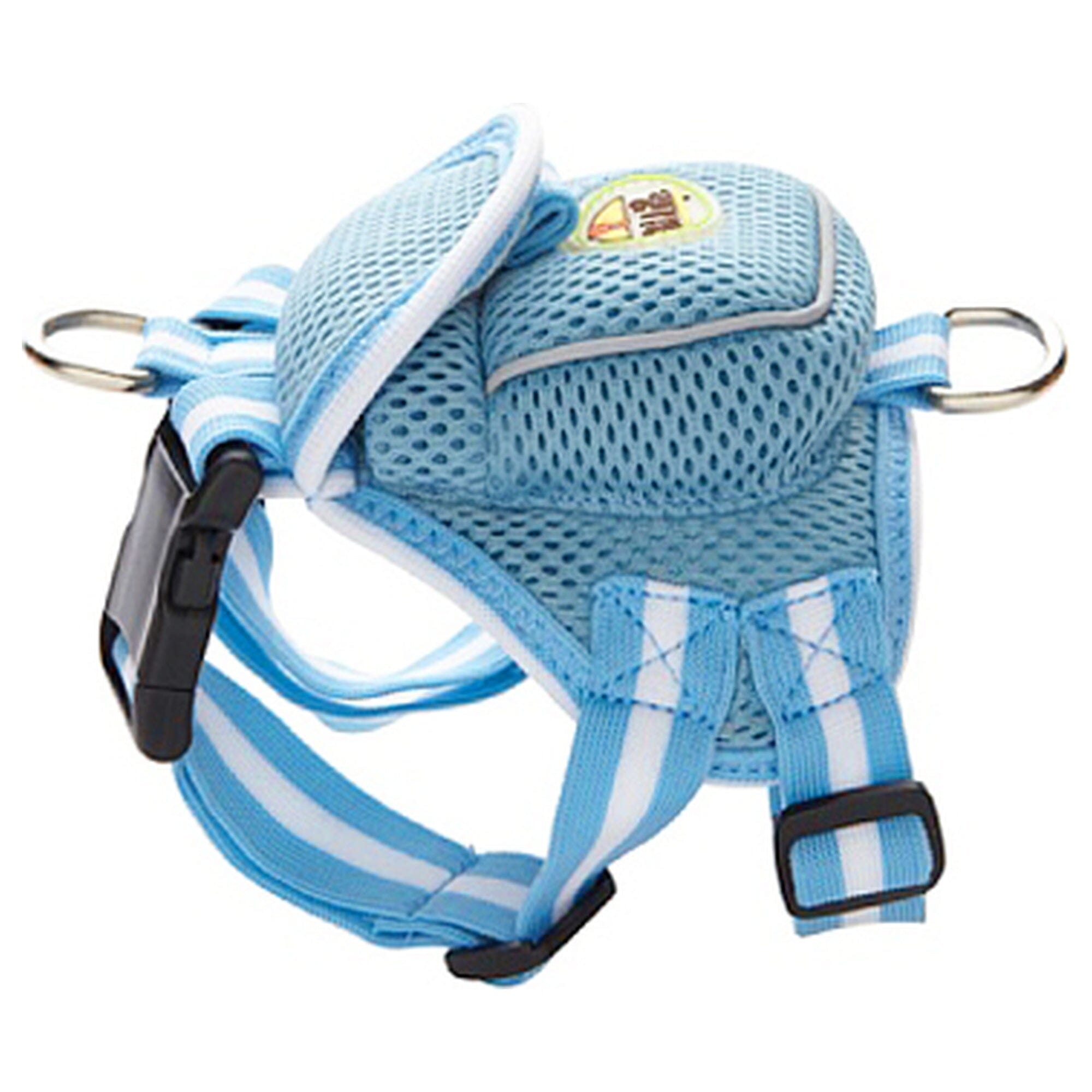 Pet Life ® 'Pocket Bark' Reflective Adjustable Fashion Pet Dog Harness w/ Hook-and-Loop Pouch and Dual Harness Rings Small Blue