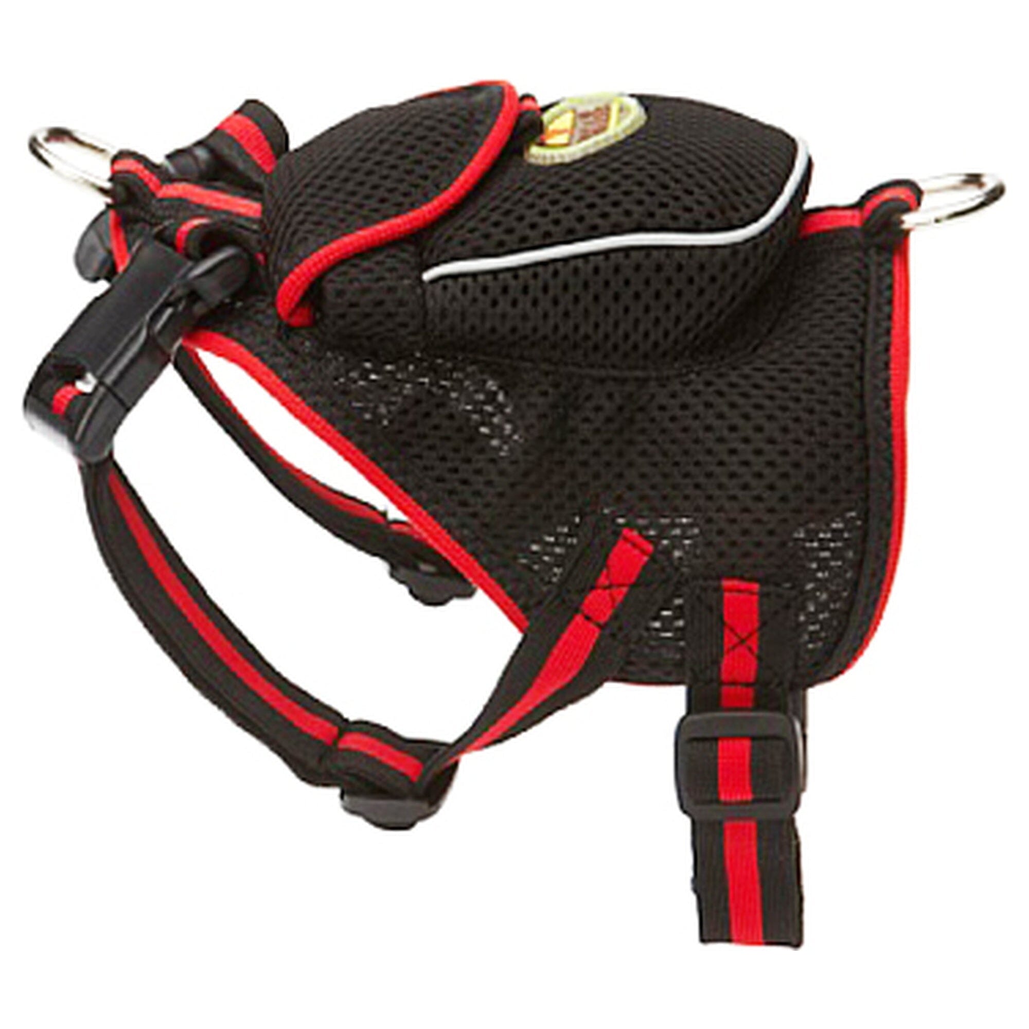 Pet Life ® 'Pocket Bark' Reflective Adjustable Fashion Pet Dog Harness w/ Hook-and-Loop Pouch and Dual Harness Rings Small Black
