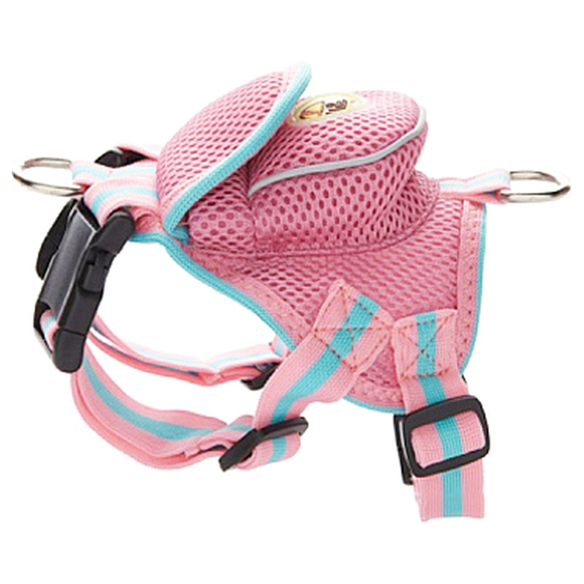 Pet Life ® 'Pocket Bark' Reflective Adjustable Fashion Pet Dog Harness w/ Hook-and-Loop Pouch and Dual Harness Rings Small Pink
