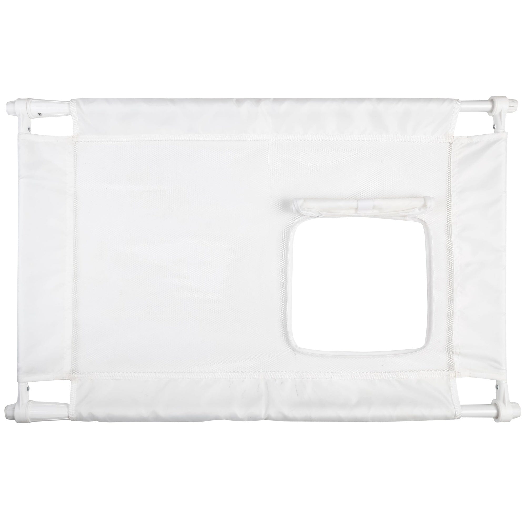 Pet Life ® 'Porta Gate' Anti-Drilling Nylon Mesh Collapsible Folding Travel Safety Pet Cat Dog Gate w/ Zippered Entrance White