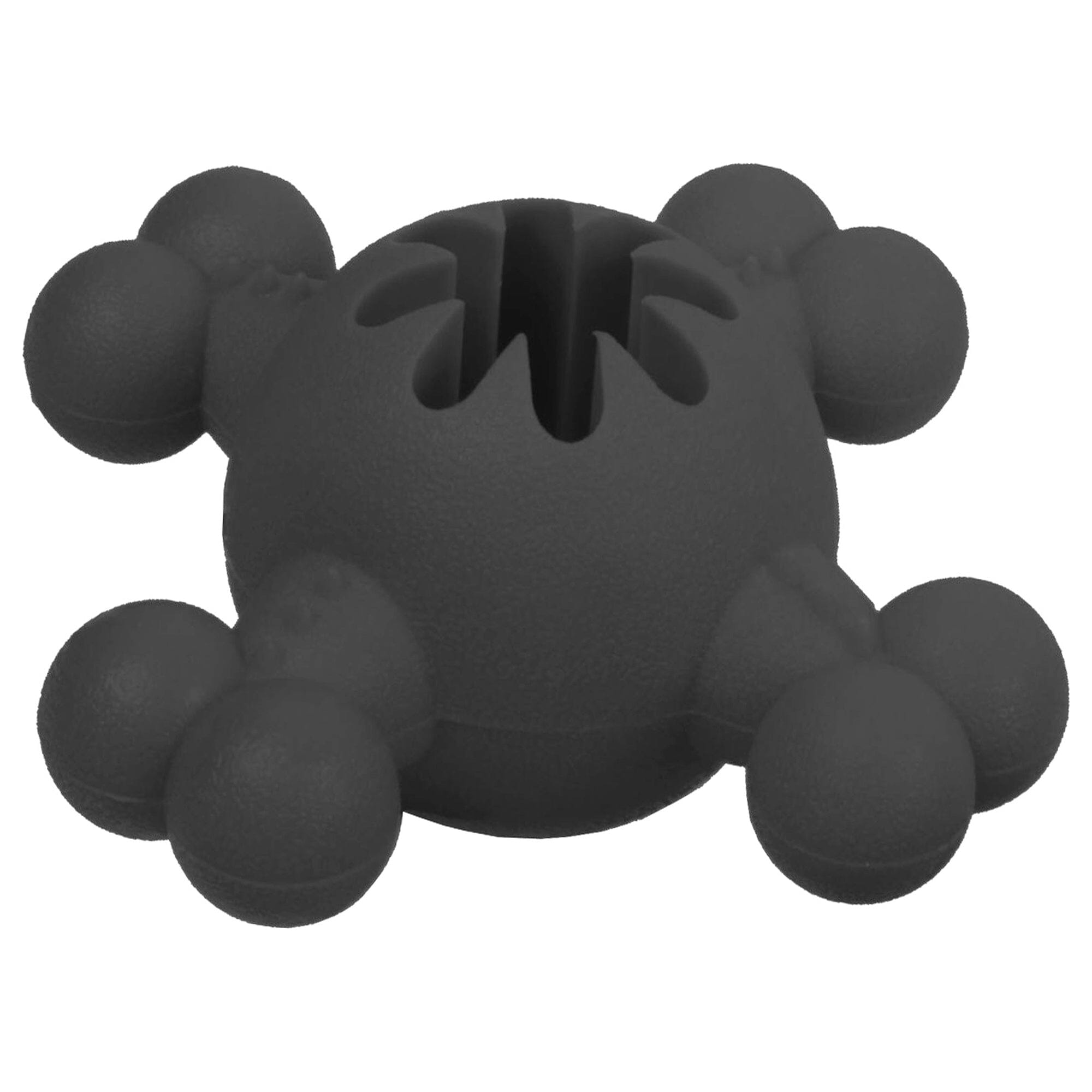 Pet Life ® 'Quadra-Bone' TPR Treat Dispensing Durable Dog Toy Black