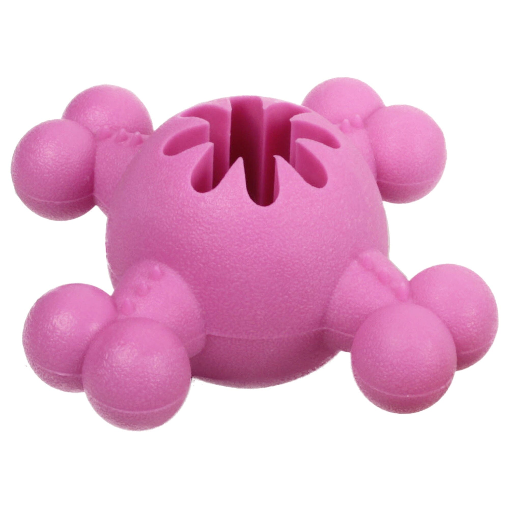 Pet Life ® 'Quadra-Bone' TPR Treat Dispensing Durable Dog Toy Pink