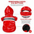 Pet Life ® 'Reflecta-Glow' Reflective Waterproof Adjustable Dog Raincoat Jacket w/ Removable Hood