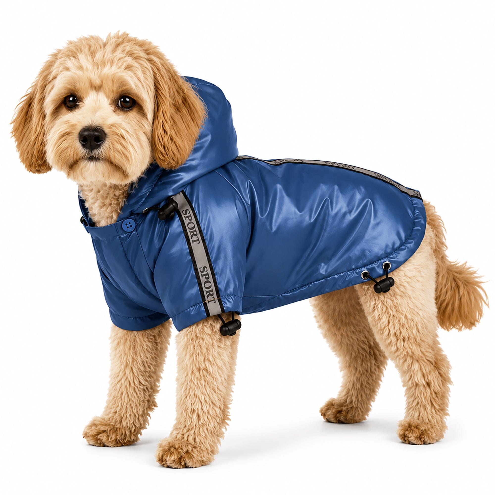 Pet Life ® 'Reflecta-Sport' Multi-Adjustable Reflective Weather-Proof Dog Raincoat w/ Removable Hood X-Small