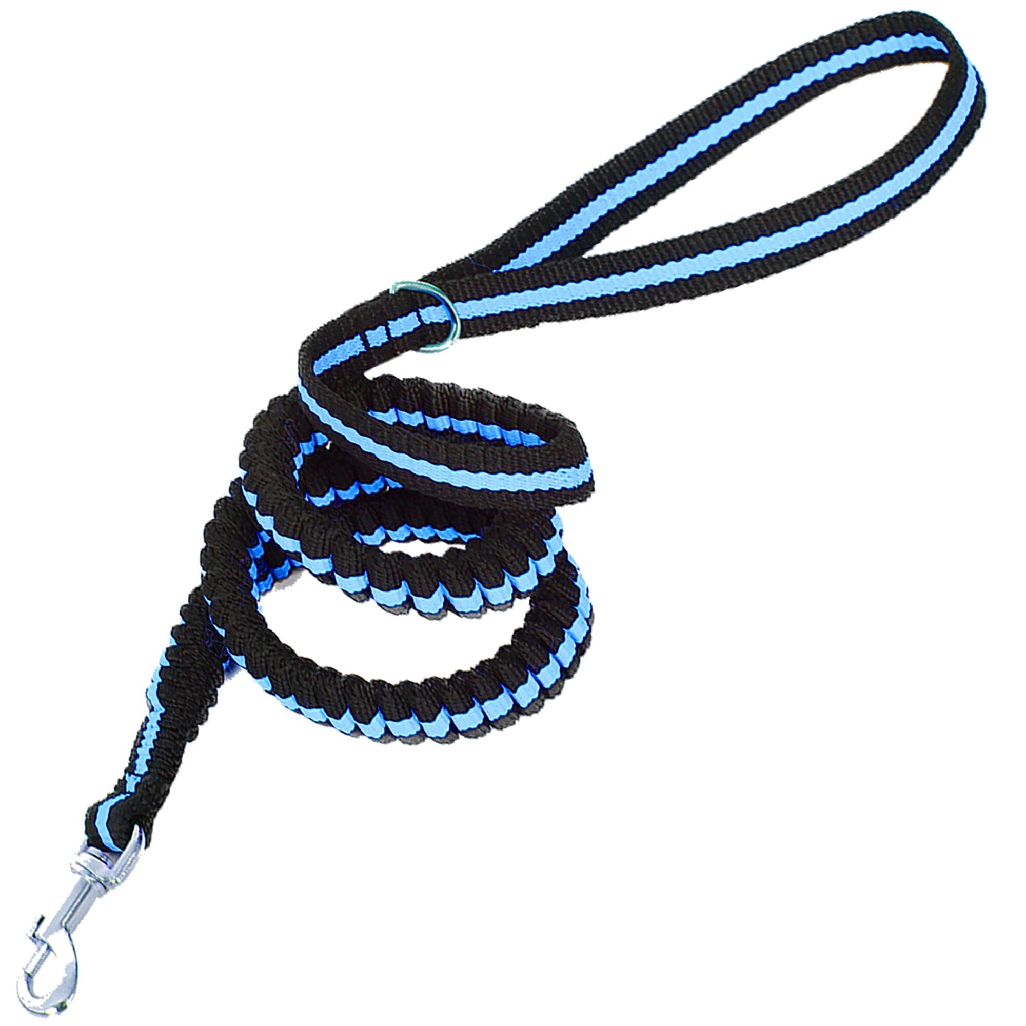Pet Life ® 'Retract-A-Wag' Shock Absorption Stitched Durable Pet Dog Leash Blue