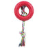 Pet Life ® Rubberized Chew Jute Rope and Tire Pet Dog Toy Red