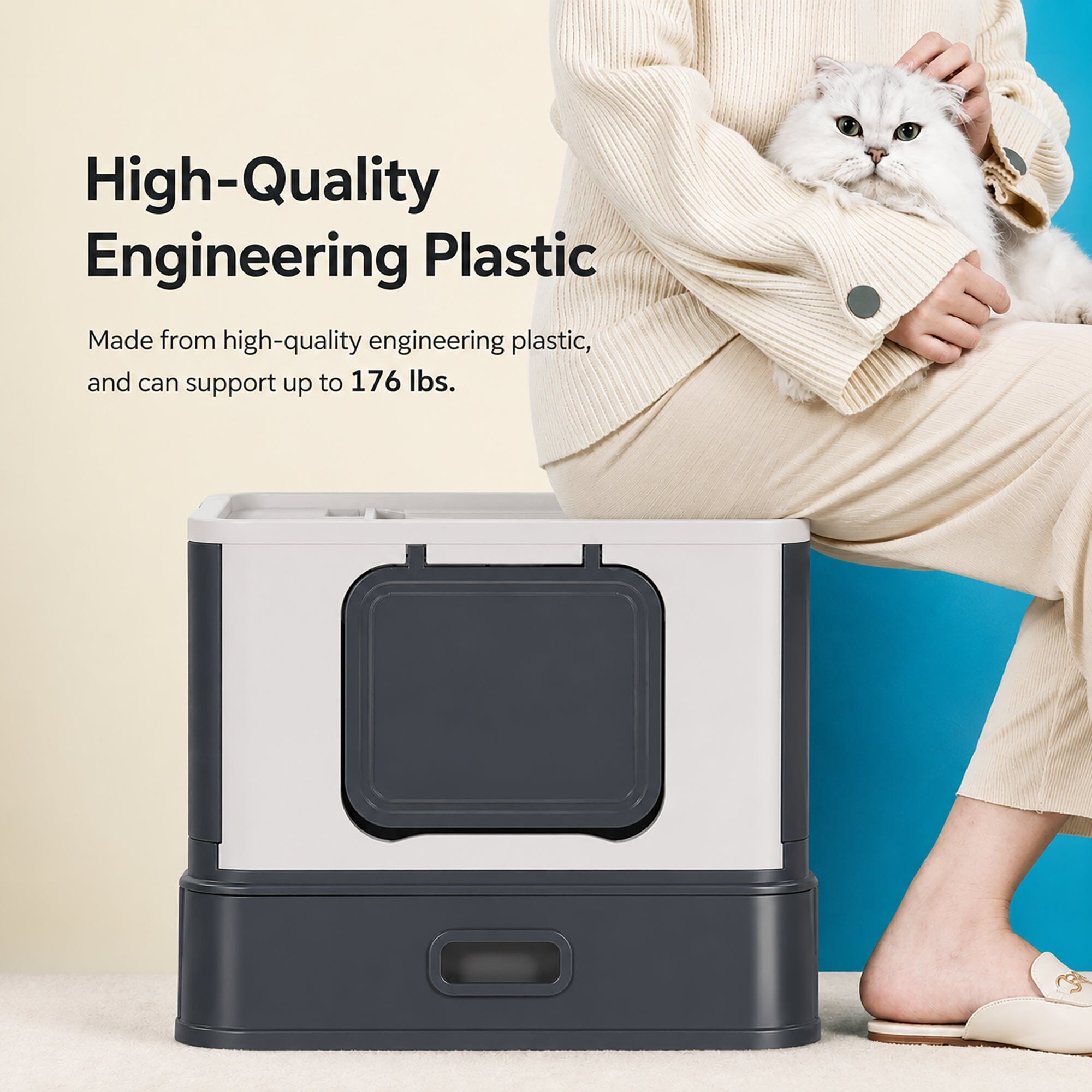 Pet Life ® “SlideAway” Premium Foldable and Travel Pull-Out Cat Litter Box