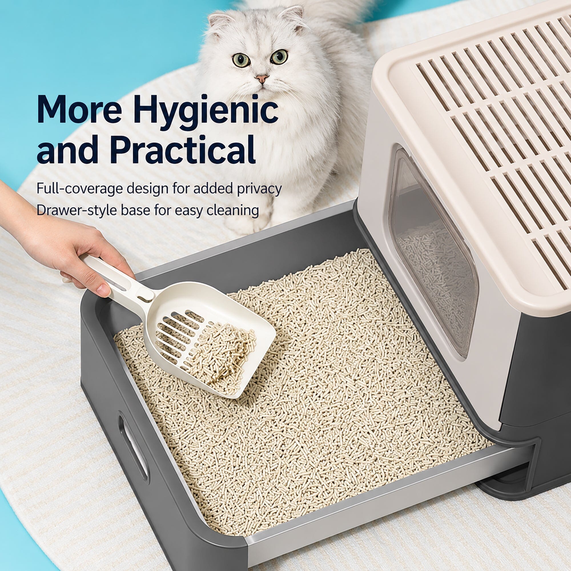 Pet Life ® “SlideAway” Premium Foldable and Travel Pull-Out Cat Litter Box