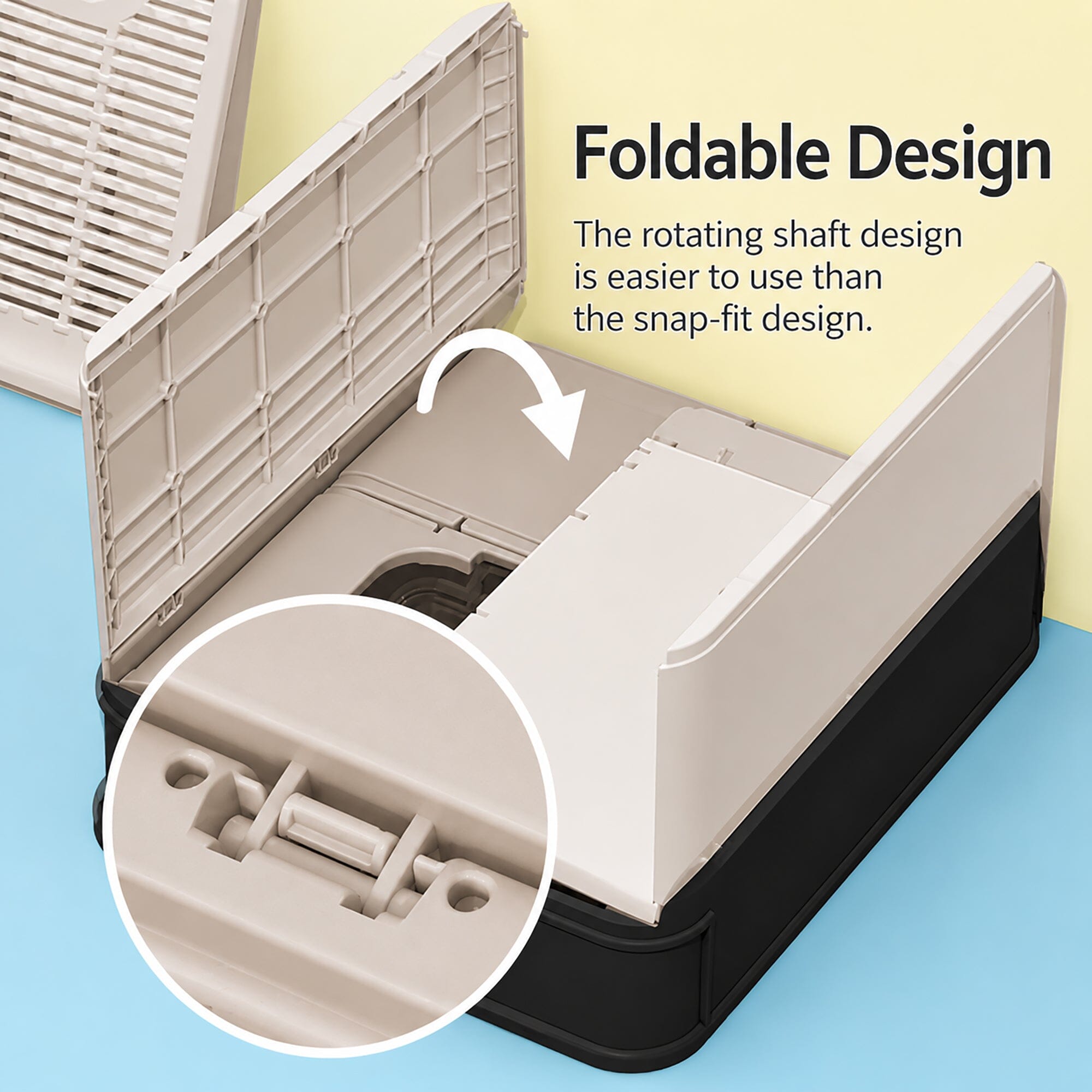 Pet Life ® “SlideAway” Premium Foldable and Travel Pull-Out Cat Litter Box