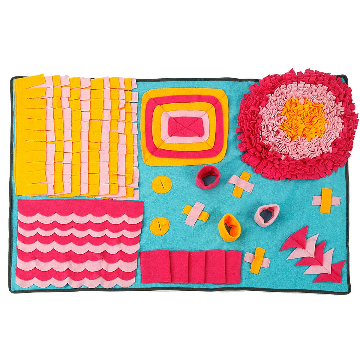 Pet Life ® 'Sniffer Snack' Interactive Feeding Pet Snuffle Mat Blue, Pink, Orange