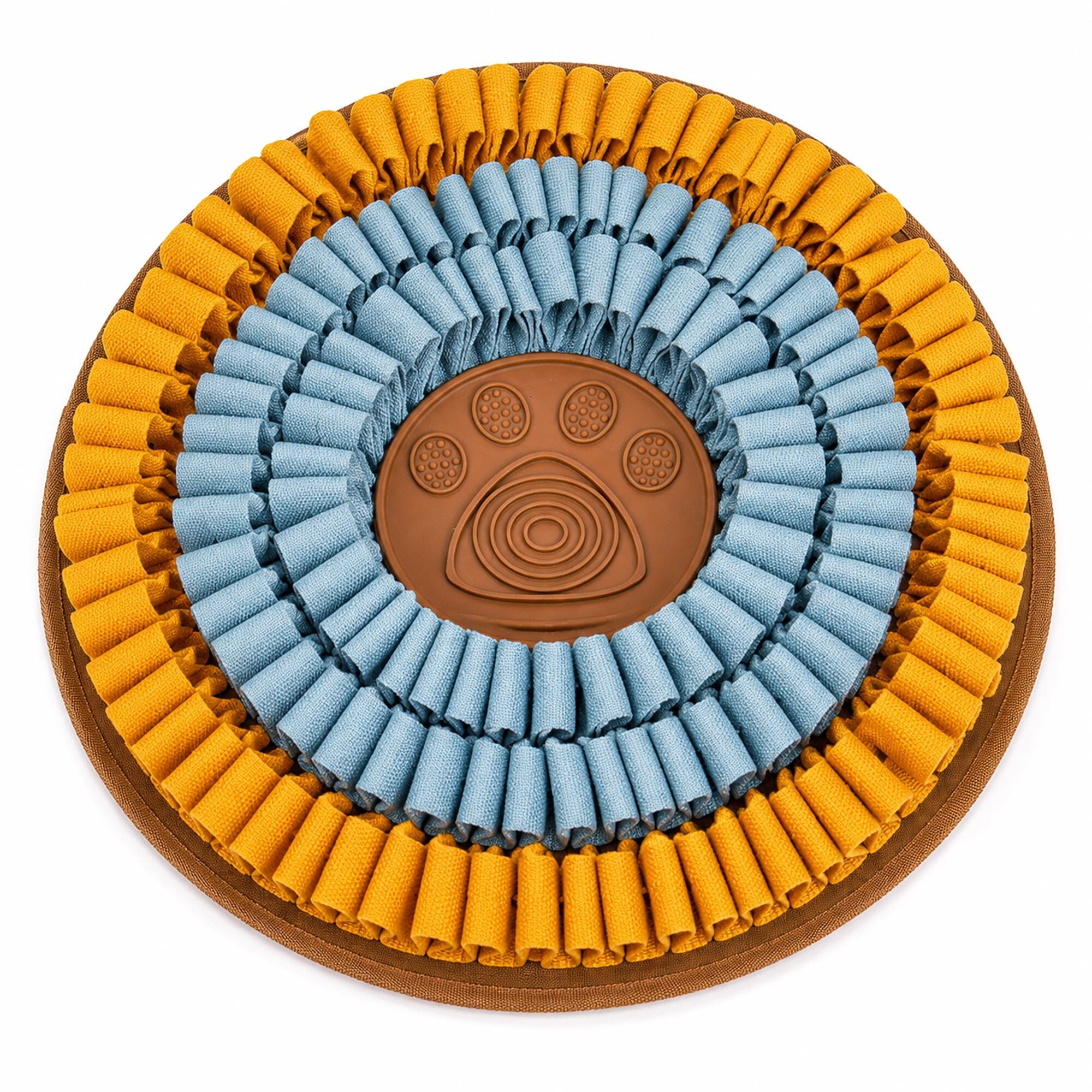 Pet Life ® “Snout-Seek” Interactive Treat Hiding and Spreading Pet Snuffle Mat Brown/Blue