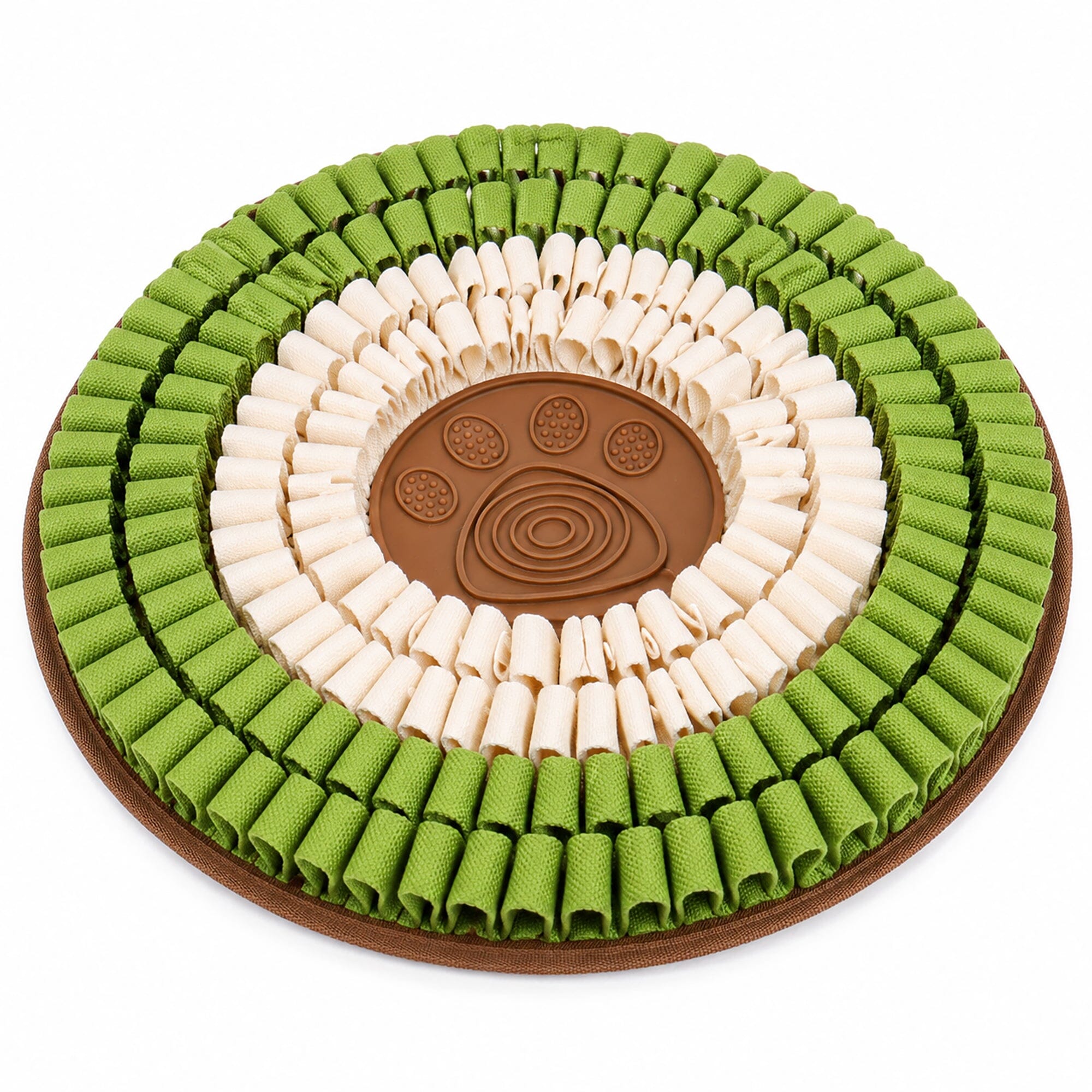 Pet Life ® “Snout-Seek” Interactive Treat Hiding and Spreading Pet Snuffle Mat Green/Khaki