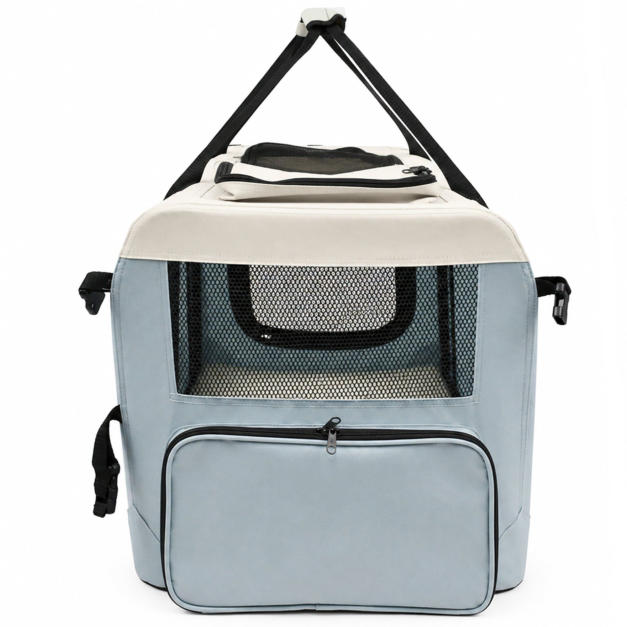 Pet Life ® Tailgate-Den Collapsible Travel Pet Crate with Dual Bowls and Storage
