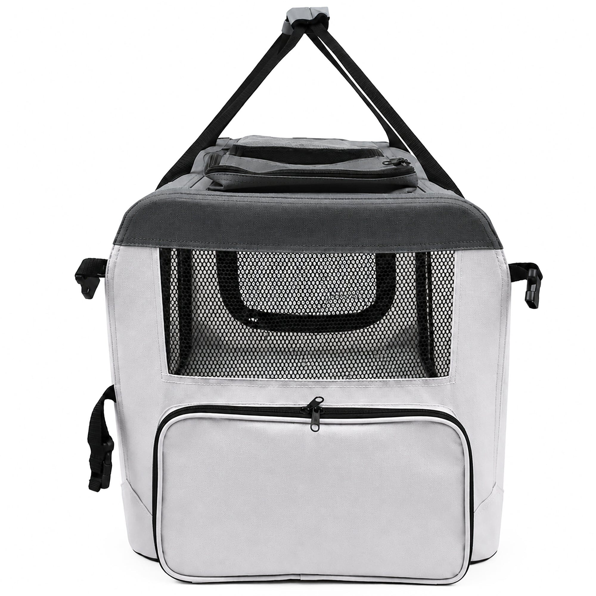 Pet Life ® Tailgate-Den Collapsible Travel Pet Crate with Dual Bowls and Storage