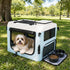 Pet Life ® Tailgate-Den Collapsible Travel Pet Crate with Dual Bowls and Storage