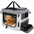 Pet Life ® Tailgate-Den Collapsible Travel Pet Crate with Dual Bowls and Storage Extra Small Gray