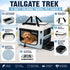 Pet Life ® Tailgate-Den Collapsible Travel Pet Crate with Dual Bowls and Storage