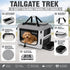 Pet Life ® Tailgate-Den Collapsible Travel Pet Crate with Dual Bowls and Storage