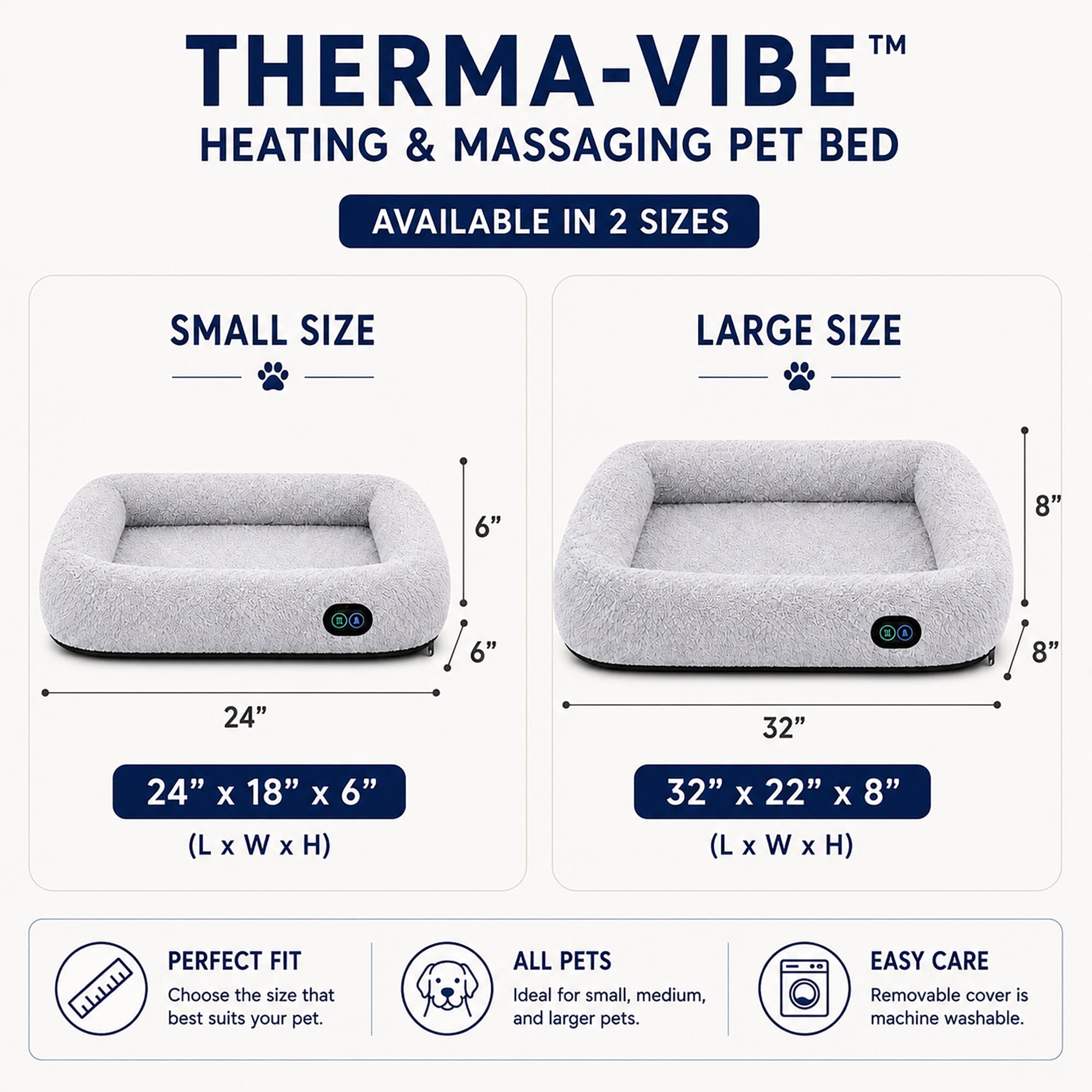 Pet Life ® “Therma-Vibe” Heating and Massaging Smart Pet Bed