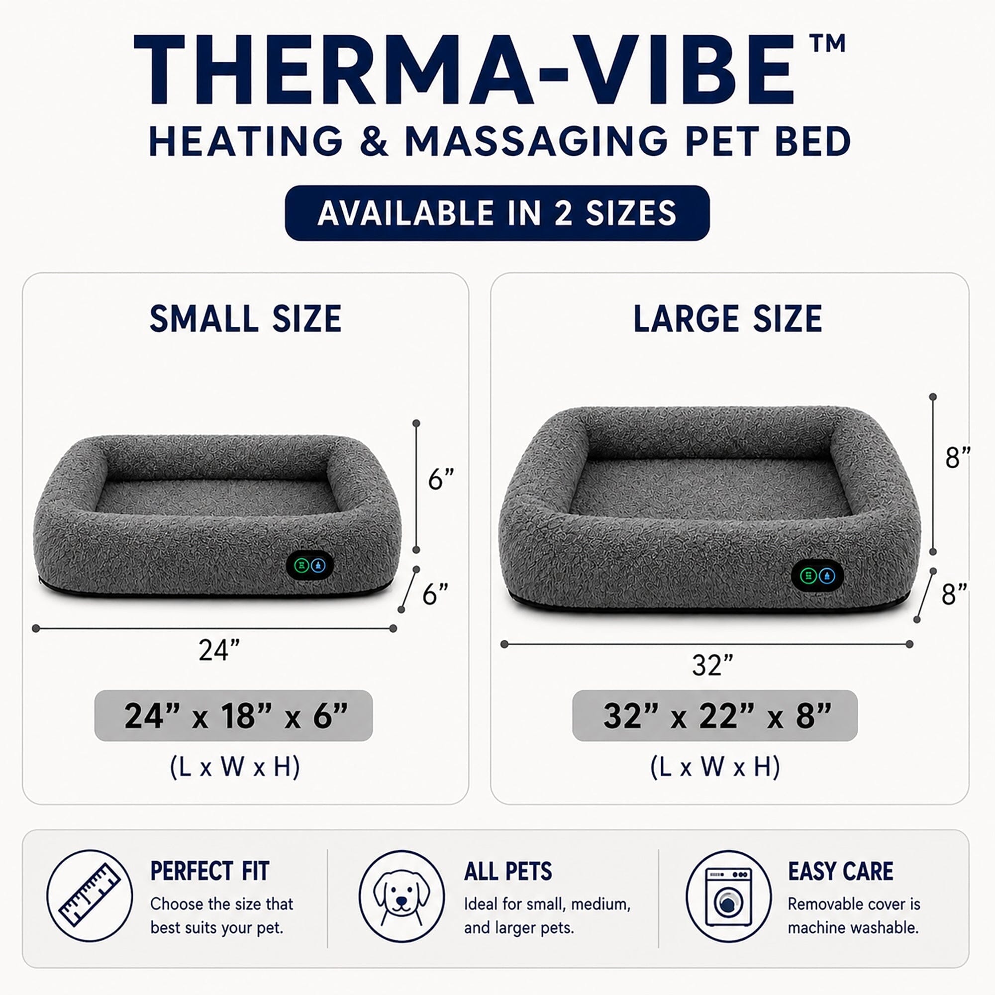 Pet Life ® “Therma-Vibe” Heating and Massaging Smart Pet Bed