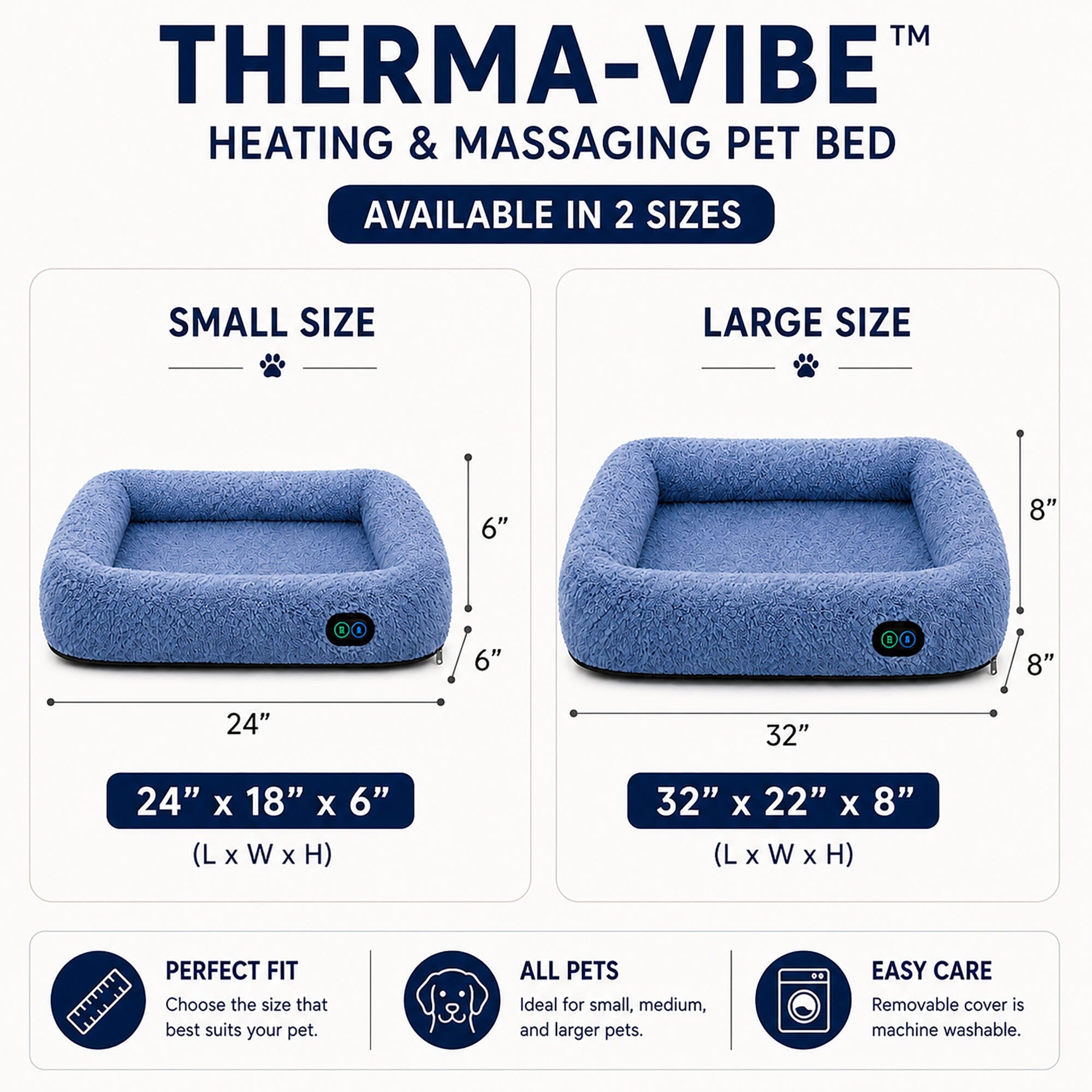 Pet Life ® “Therma-Vibe” Heating and Massaging Smart Pet Bed