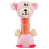 Pet Life ® Totty-Chew' Plush and Rubber Squeaking Newborn Teething Cat and Dog Toy Pink