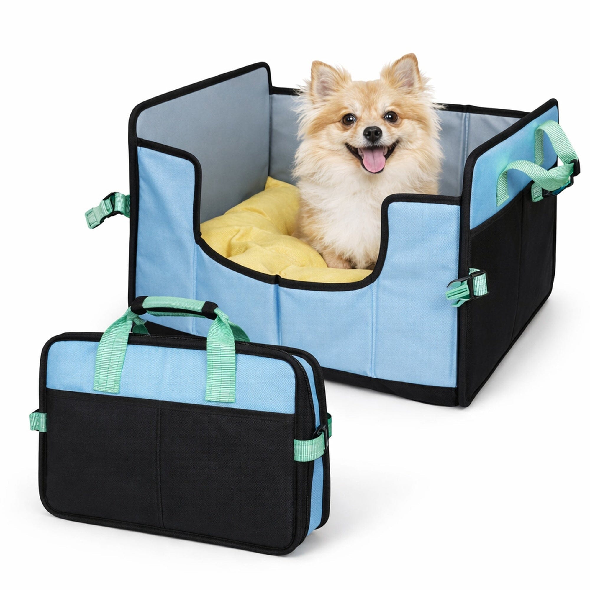 Pet Life ® 'Travel-Nest' Folding Travel Cat and Dog Bed Blue Small